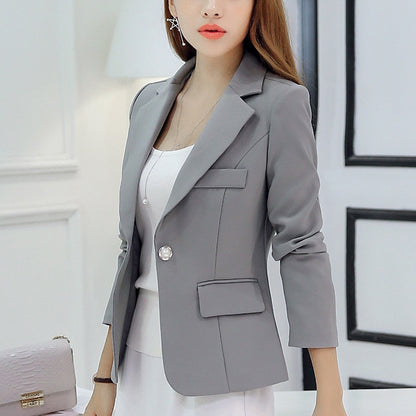 Black Women Blazers 2023 Formal Slim Blazers Lady Office Work Suit Pockets Jackets Coat