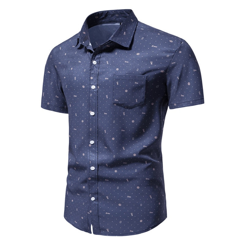 Shirts Summer Short Sleeve Social Prom Dress Button Shirt Men Streetwear