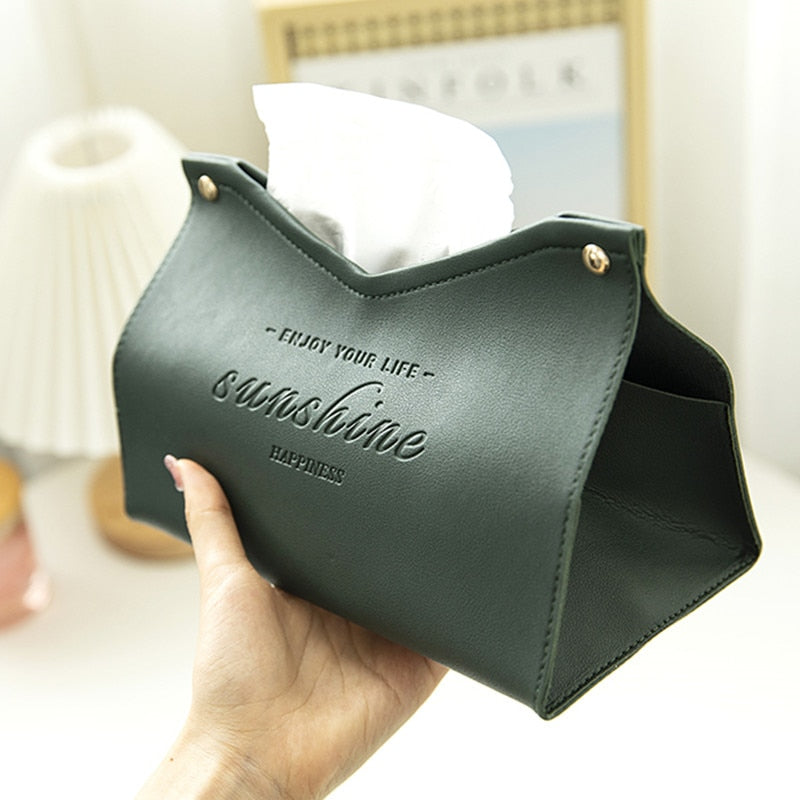 Leder Tissue Box Auto Tissue Box Hause Wohnzimmer Dekoration Schlafzimmer Küche Desktop Nordic Große Lagerung Box Serviette Halter