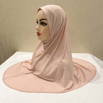 H124 plain big size muslim hijab with chin part top quality Hijab