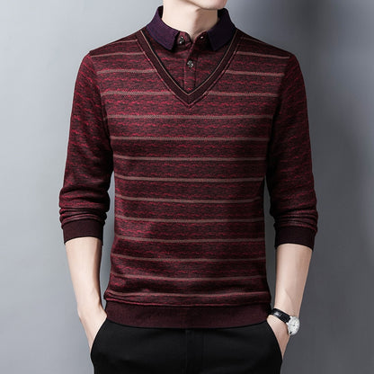 Sweater Fleece Thickened Knitted Men Clothing