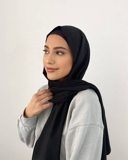 Ramadan Jersey Hijab Schal Für Muslimische Frauen Schal Stretchy Einfach Hijabs