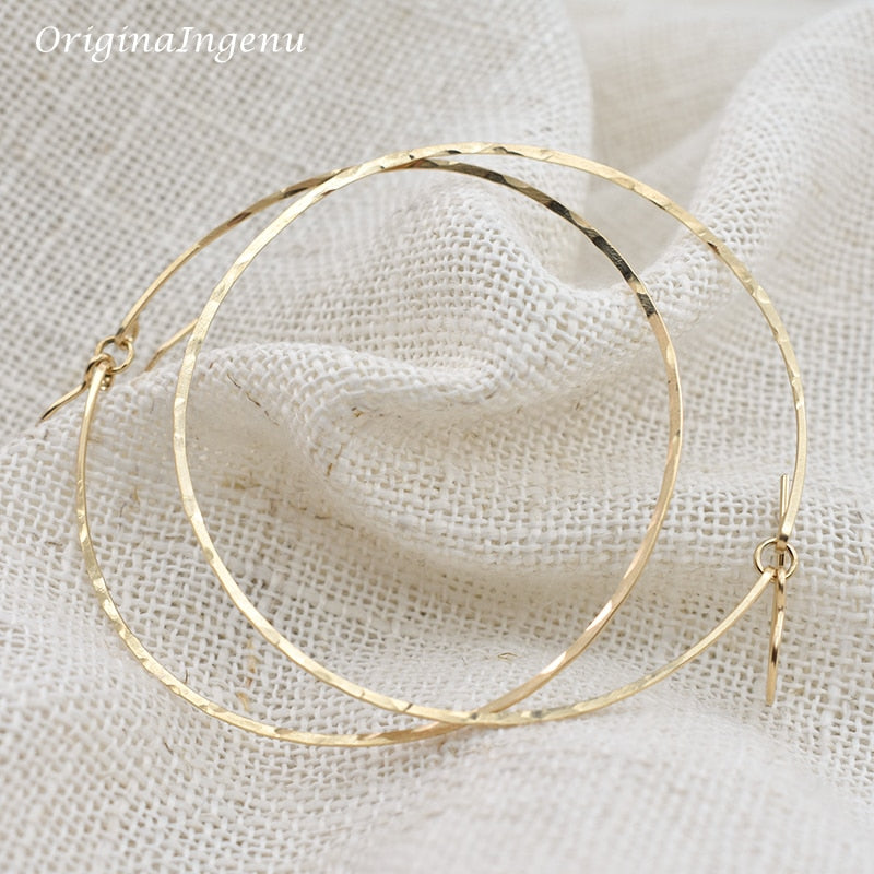 925 silver hammered hoop