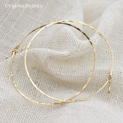 925 silver hammered hoop