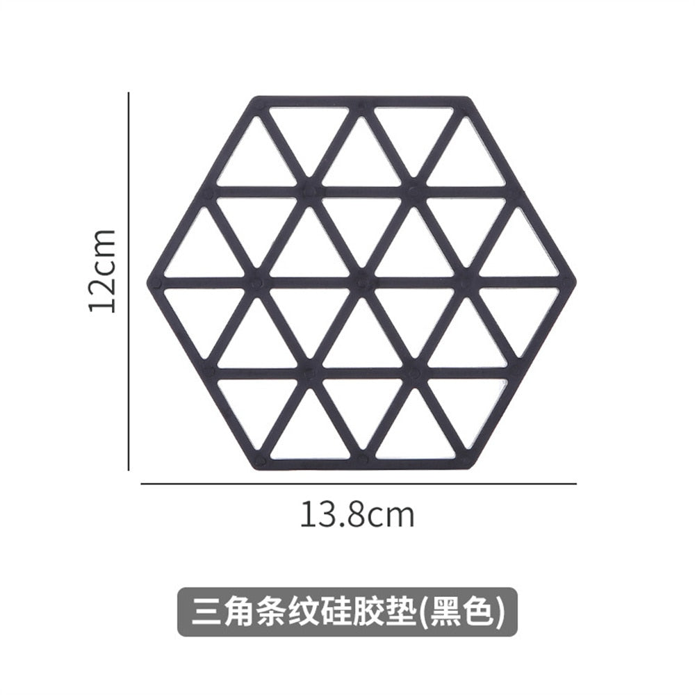 Silicone tableware insulating mat coaster hexagon silicone mats pad heat insulated bowl placemat home table decor kitchen tools