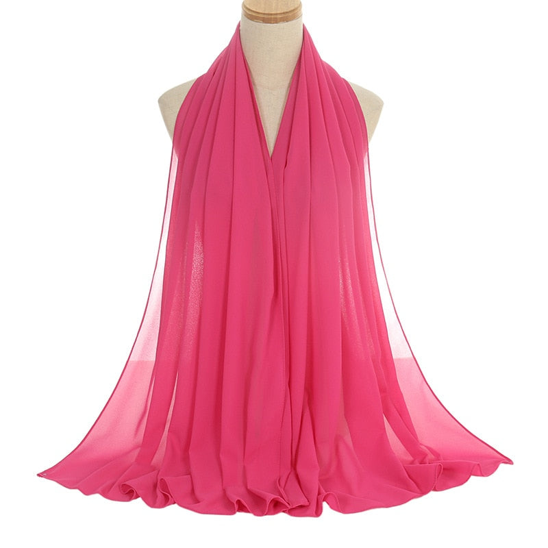 Muslimischer Chiffon Hijab Schal Frauen lange einfarbige Kopf wickel (180*70cm)