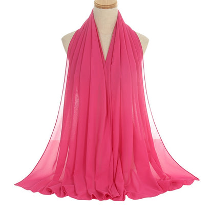 Muslim Chiffon Hijab Scarf Women Long Solid Color Head Wrap (180*70cm)