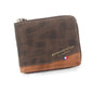 Men's leather wallet wax oil skin wallet for men purse short male card holder wallets zipper around money purse