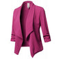 Black Blazer Cardigan Coat 2023 Long Sleeve Women Blazers and Jackets Ruched Asymmetric
