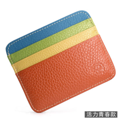 Retro First Layer Genuine Leather Card Bag with 7 Card Slot Super Thin 100% Real Leather Bank Card Holder Coin Purse Type Wallet