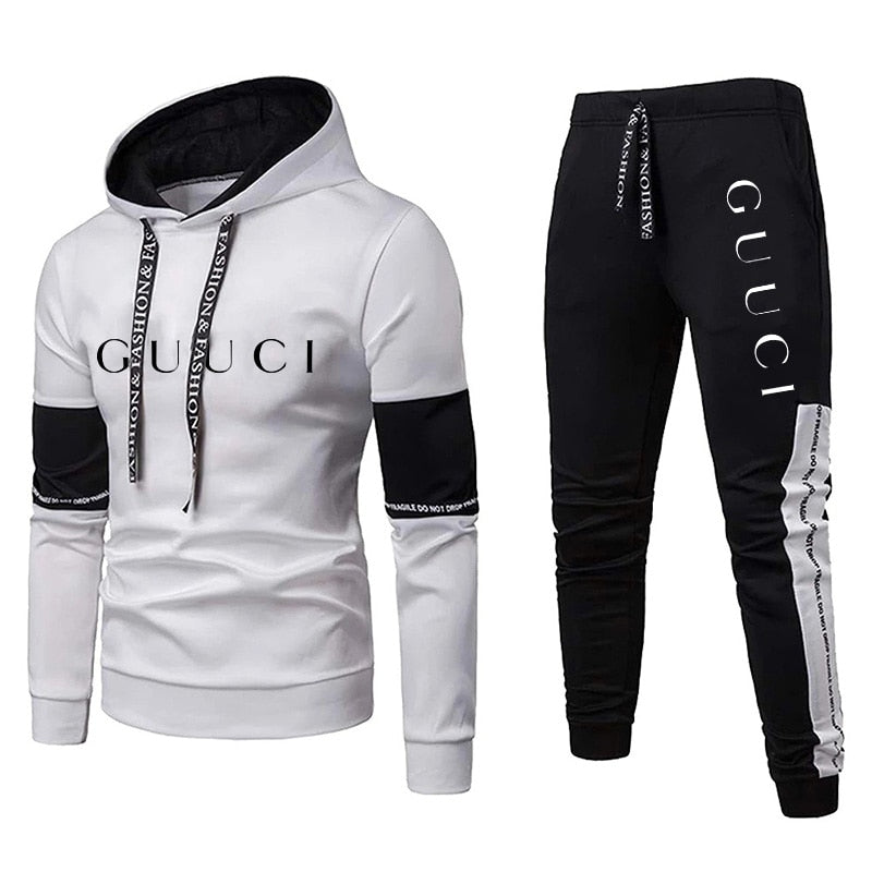 Men Luxury Sweatshirt Set 2023 Hoodies + Sweatpants Tracksuit Outfits Jogger Brand Sport Suit Male Pullover Streetwear Clothing