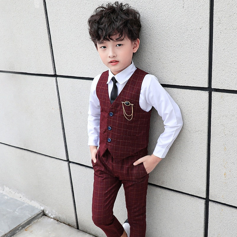 Blazer Kids Vest Wedding Clothing Set Toddler Formal Dress Suit