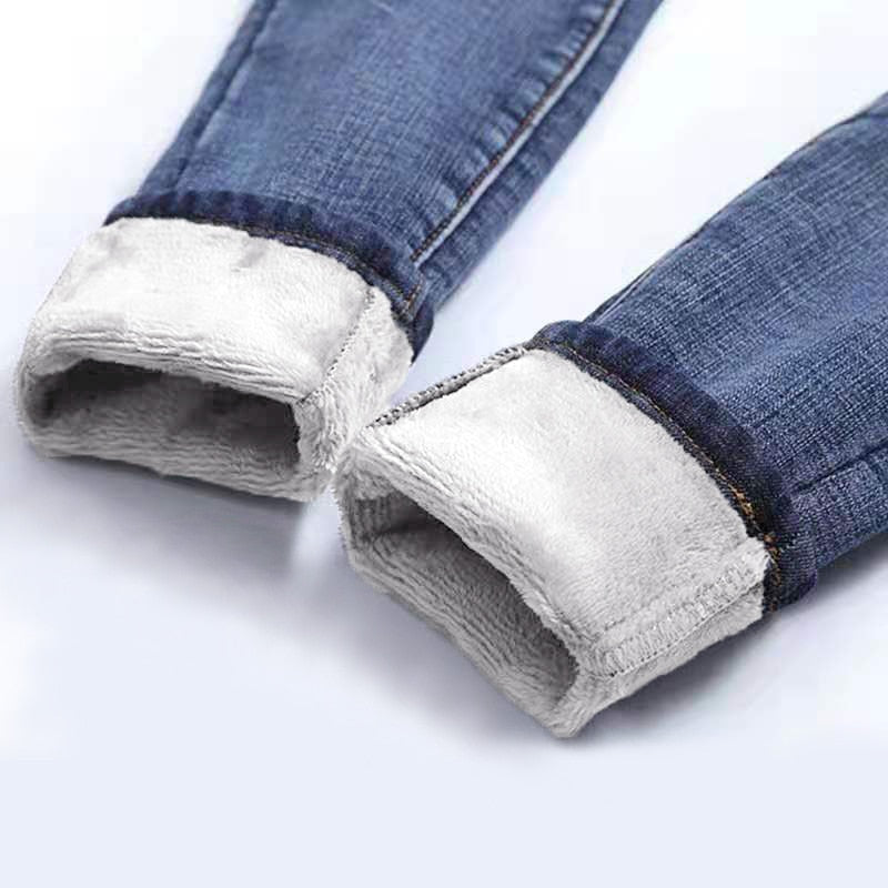 Winter Warme Jeans Frau  Hohe Taille Casual Samt Damen Hosen Weibliche Pantalon Denim jeans für Frauen Hosen kleiden