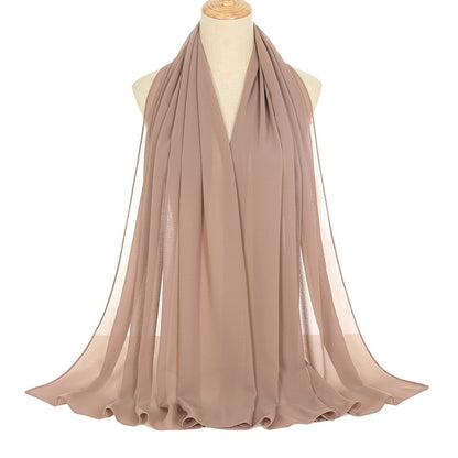 Muslimischer Chiffon Hijab Schal Frauen lange einfarbige Kopf wickel (180*70cm)