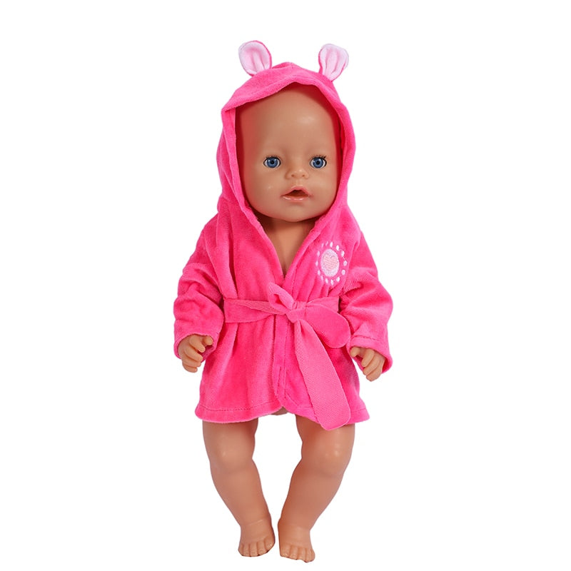 18 inch Doll Clothes Unicorn Bathrobe Suit 43 cm Doll Clothes Born Baby Fit American Girl Doll Accessories Dolls for Girls Gift