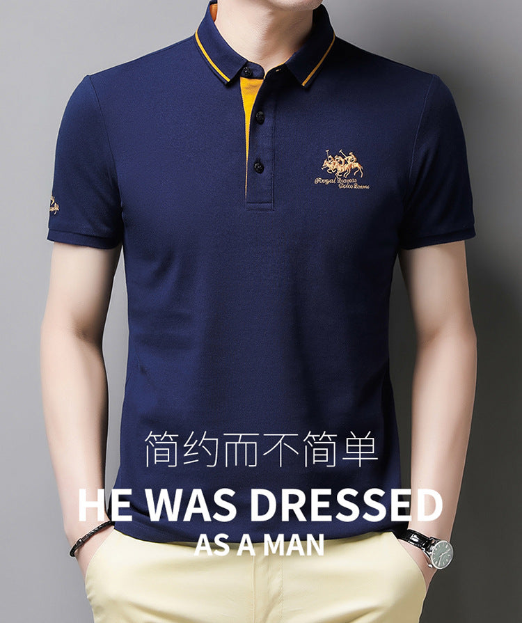 New Embroidered Polo Shirt Men's High-end Luxury Top Summer