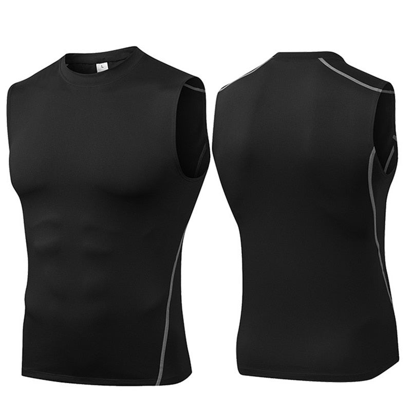 Men's Compression Sport Slim Vest Tight Tank Base Layer Sleeveless T-Shirt Top