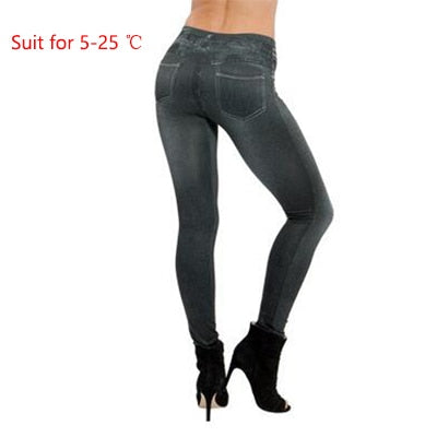 Gtpdpllt S-XXL Sexy Leggings Frauen Gefüttert Frühling Herbst Druck Jeans Sportwear Dünne Jeggings Zwei Echte Taschen Frau Fitness Hosen