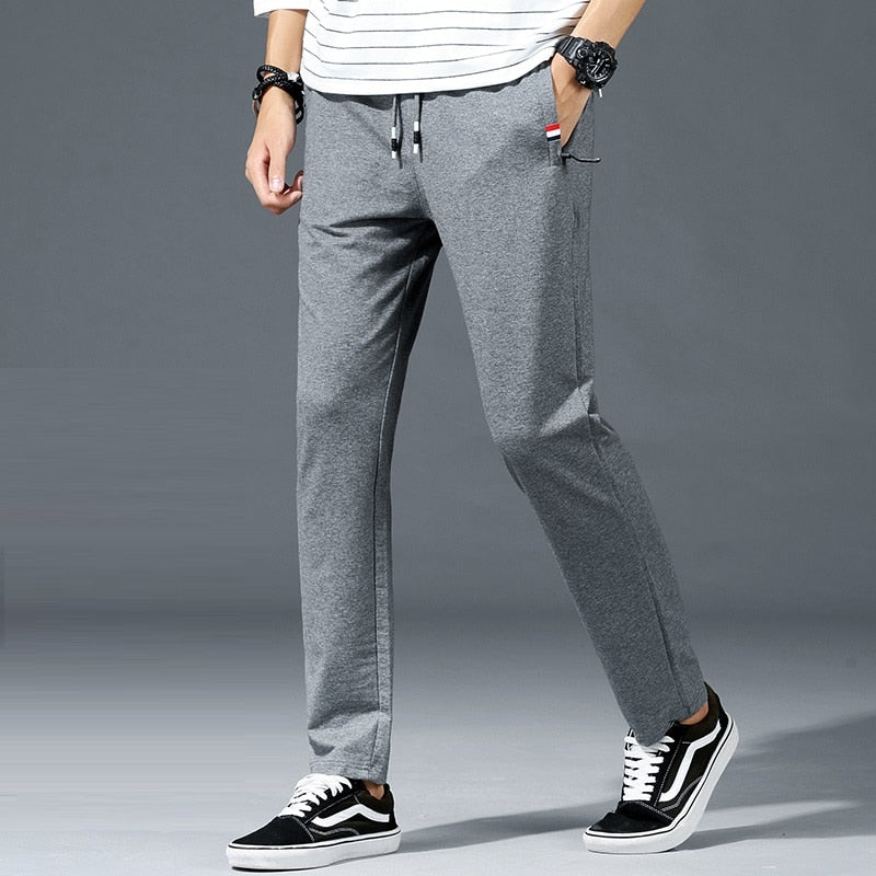 Elastic Waist Casual Cotton Track Pants