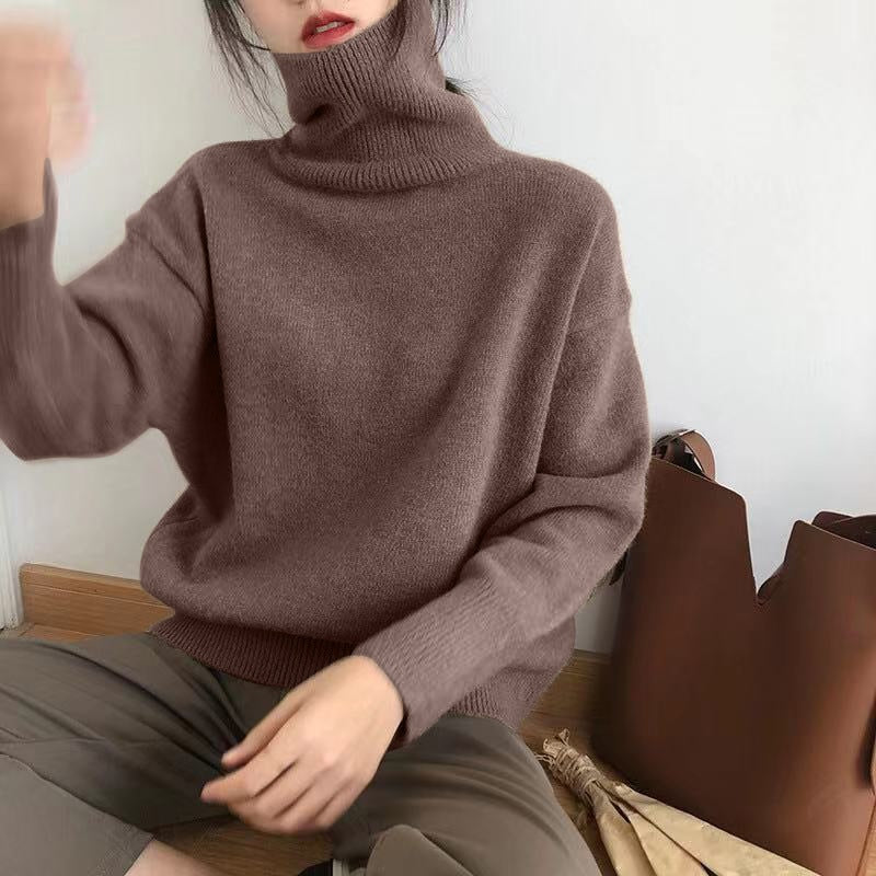 Cashmere Elegant Turtle Neck Women Sweater Soft Knitted Basic