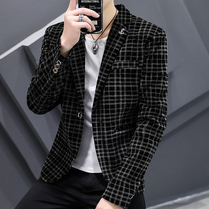 Men's Blazer Slim Fit Suits for Men Business Formal Coat Men Wedding Suit Jackets Male Fashion