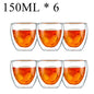 1-6pcs Heat Resistant Glass Mug Double Wall High Borosilicate Coffee Cup Milk Lemon Juice Beer Cup Bar Drinkware Creativity Gift