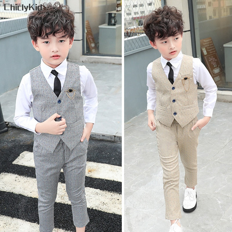 Blazer Kids Vest Wedding Clothing Set Toddler Formal Dress Suit