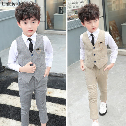 Blazer Kids Vest Wedding Clothing Set Toddler Formal Dress Suit