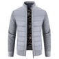 Winter Thick Fleece Cardigan Men Warm Sweatercoat Fashion Patchwork