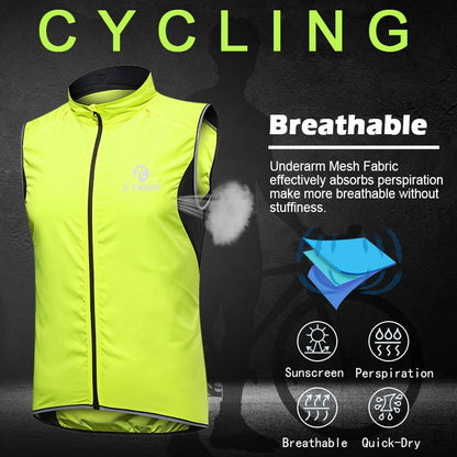 Cycling Vest Windproof Bicycle Vest Black MTB Running Windbreaker Vests Outdoor Sport Wind