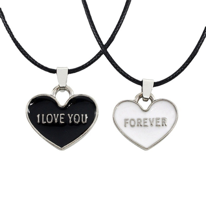 Cute Black And White Ghost Pendant Necklaces For Women Men Best Friend Lovely Ghost Pendant Couple Necklace Fashion Jewelry