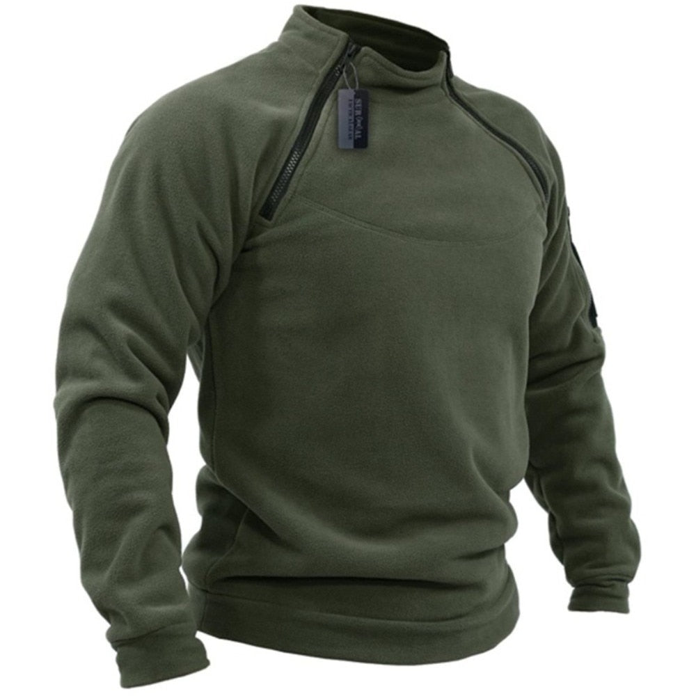 Men's sweater loose solid color outdoor warm breathable tactics