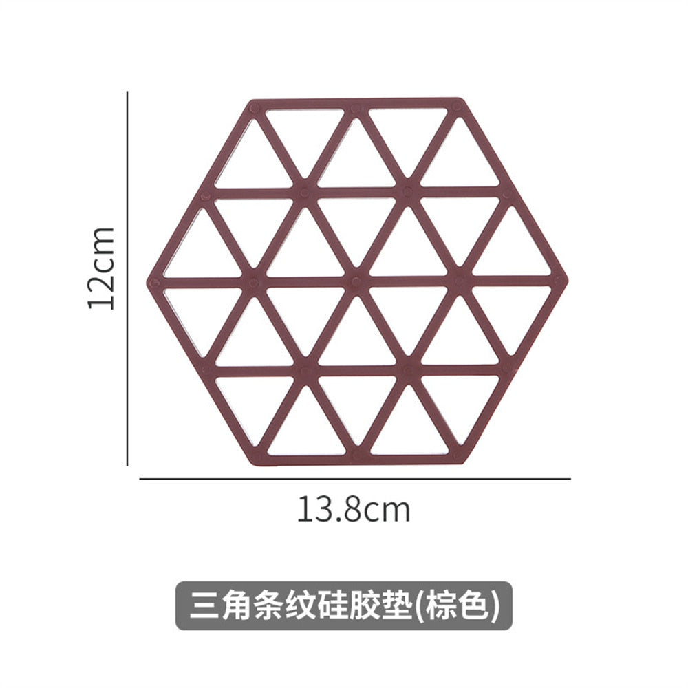 Silicone tableware insulating mat coaster hexagon silicone mats pad heat insulated bowl placemat home table decor kitchen tools