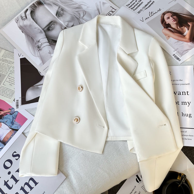 Frühling Mode frauen Blazer Koreanische Stil Büro Abgeschnitten Blazer