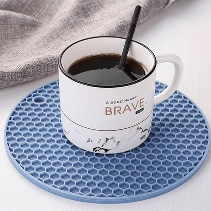 Silicone Mat Coaster Food Grade Material Placemat Non-slip Table Mat Kitchen Accessories Gadgets Round Cup Mat