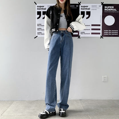 Straight Leg Jeans For Women High Waist 2023 Trend Denim Pants Mom Jean Baggy Trousers Casual Comfort Heosen Oversiz