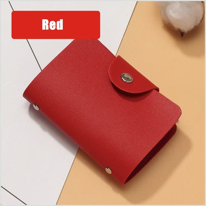 24 Slots Bits Card holder Bag simple solid color bag case women men credit id organizer leather card holder wallet