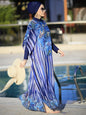 4 Pcs Women's Muslim Swimwear Digital Printed Lslamic Clothing Hijab Long Sleeves Sport Swimsuit Burkinis Wear Bathing Suit 4XL
