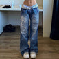 Harajuku Grunge Vintage Low Waist Cargo Pants Y2K Aesthetics Indie Women's Jeans Pockets Korean Streetwear Retro Trousers