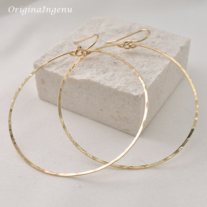 925 silver hammered hoop