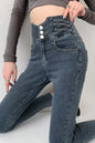 Skinny Pencil Jeans Four Buttons Vintage High Waist Women Slim Stretch Denim Pants Tight Trousers 2022 Women's Pants