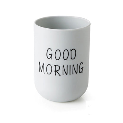 Good Morning Mouthwash Cup Bathroom Mug Toothbrush Toothpaste Holder Cup Travel Wash Cup Water Mug Bathroom Accessories