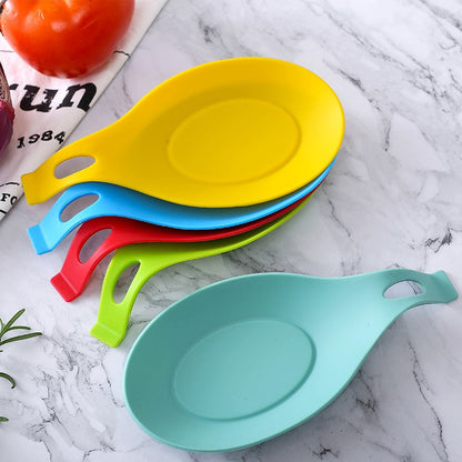 Silicone Insulation Spoon Rest Heat Resistant Placemat Drink Glass Coaster Tray Spoon Pad Food Mat Pot Holder Kitchen Accessories