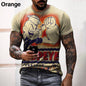 Men Vintage T-shirt Loose O Neck Sailor 3D Pattern Short Sleeve Street Casual Hip Hop Top