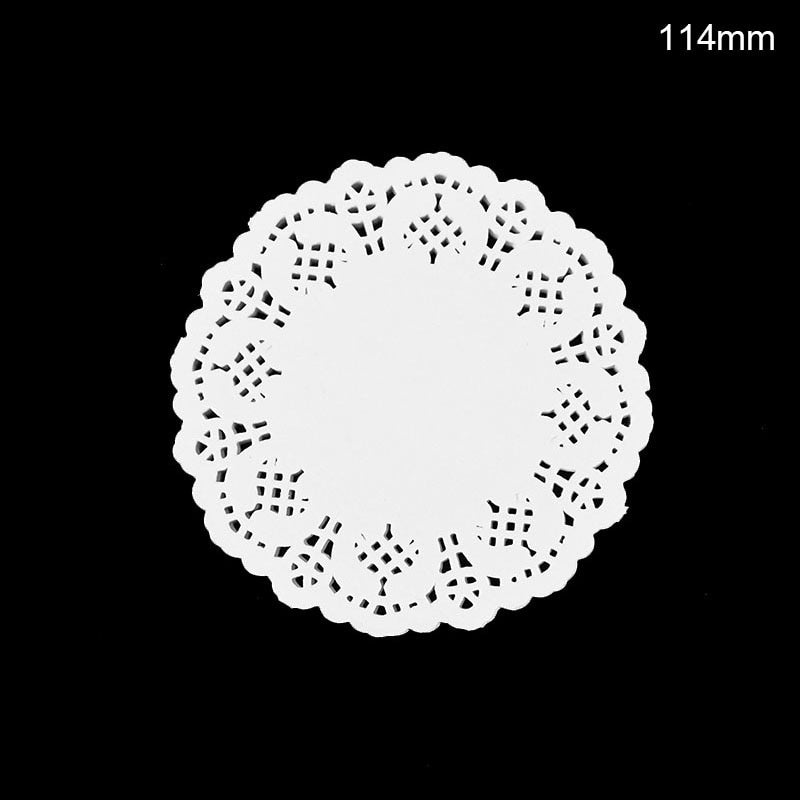 100pcs White Lace Paper Doilies Placemats DIY Box Packaging Gift Wrap Paper Craft For Wedding Party Favors Table Decoration Mat