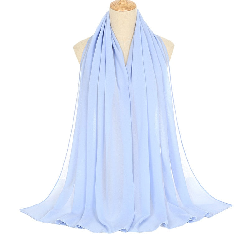 Muslimischer Chiffon Hijab Schal Frauen lange einfarbige Kopf wickel (180*70cm)