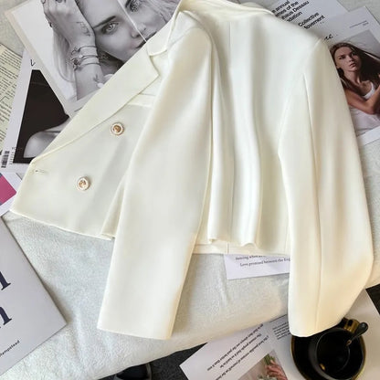 Spring Fashion Women's Blazer Korean Style Office Cropped Blazer