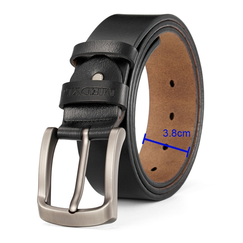 Men's Belt High Quality Genuine Leather Luxury Strap Classic Vintage Alloy Pin Buckle Male Belt Jeans Belts for Men SM03