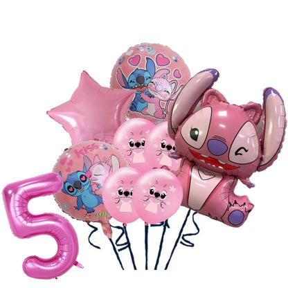 Disney Stich Partei Liefert Papier Servietten Tischdecke Platte Ballon Rosa Engel Thema Baby Dusche Mädchen Geburtstag Party Dekoration