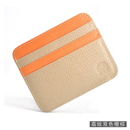 Retro First Layer Genuine Leather Card Bag with 7 Card Slot Super Thin 100% Real Leather Bank Card Holder Coin Purse Type Wallet